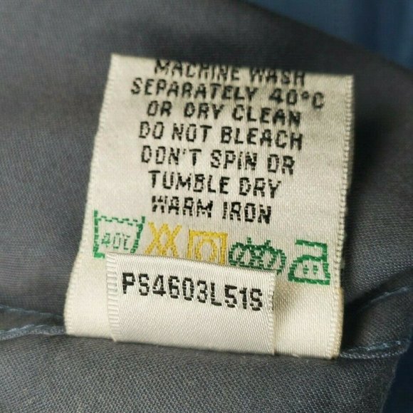 Bugatchi Uomo Blue Grey Mens Embroidered Shaped Fit Button Up Shirt - Picture 10 of 12